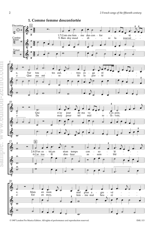 Two French Songs of the fifteenth century : Anonymous