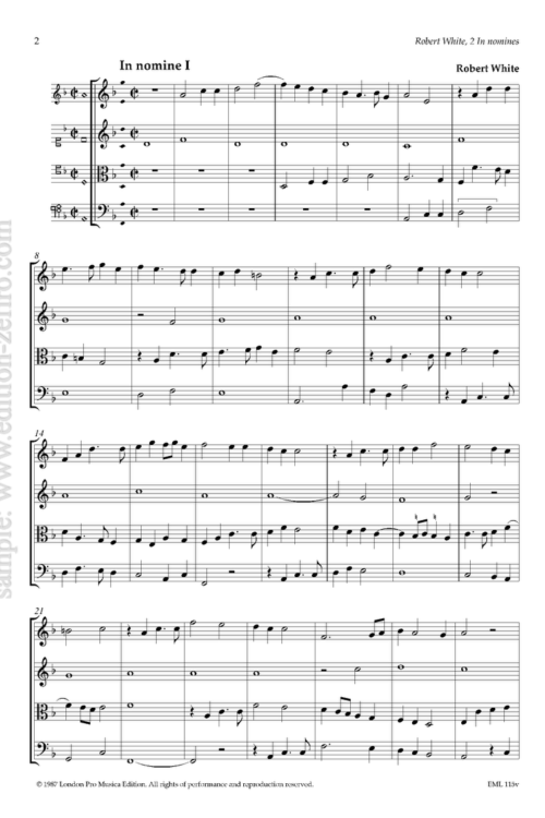 Two In Nomines (viols) : Robert White