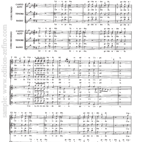 Lieto godea (score and parts) : Giovanni Gabrieli
