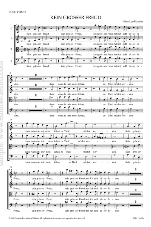 Kein grösser Freud (viols) : Hans Leo Hassler