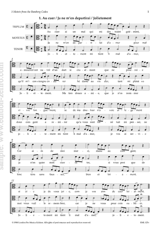 Three Motets from the Bamberg Codex (viols)