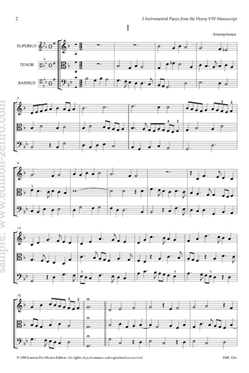 Three Instrumental Pieces from the Henry VIII MS (viols)