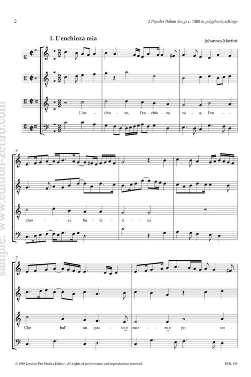 Two Italian Popular Songs c.1500