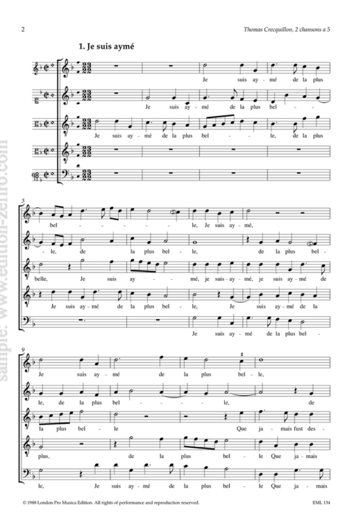 2 Chansons : Thomas Crecquillon