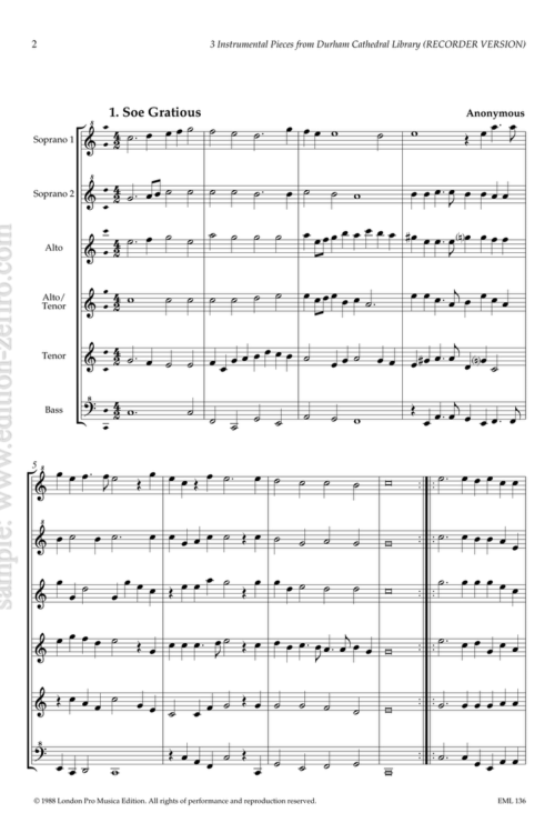 Three Instrumental Pieces from Durham Cathedral Library