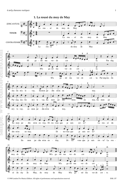 Four Early Chansons Rustiques