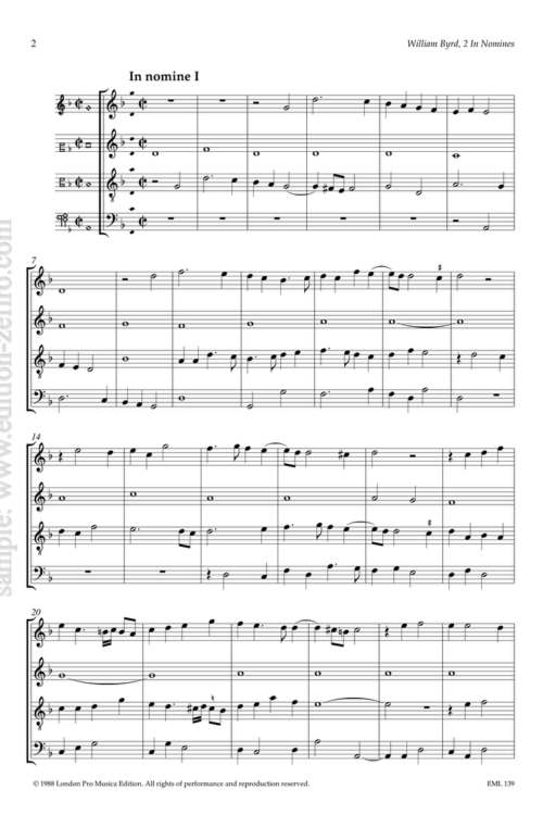 2 In Nomine settings : William Byrd