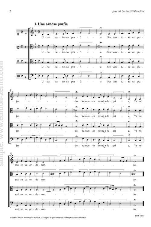 Five Villancicos (viols) : Juan del Encina