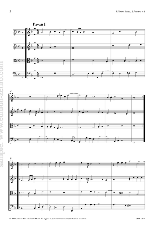 Two Pavans (viols) : Richard Mico