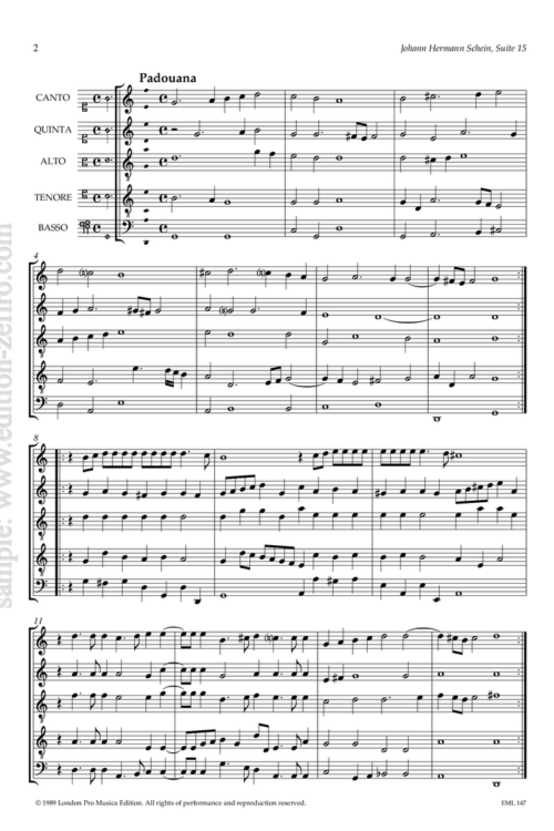 Suite 15 : Johann Hermann Schein