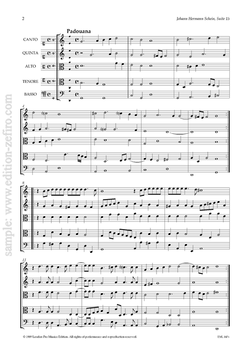 Suite 15 (viols) : Johann Hermann Schein