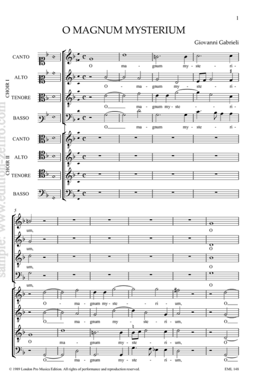 O Magnum Mysterium : Giovanni Gabrieli