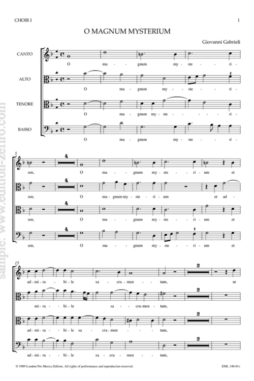 O Magnum Mysterium (viols) : Giovanni Gabrieli