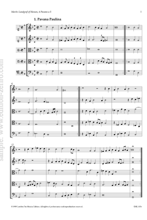 Four Pavans (viols) : Moritz Landgraf of Hessen