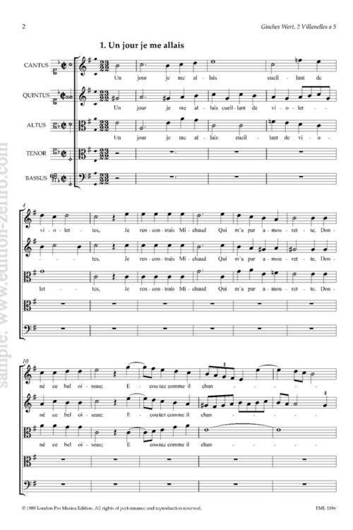Two Villanelles (viols) : Giaches Wert