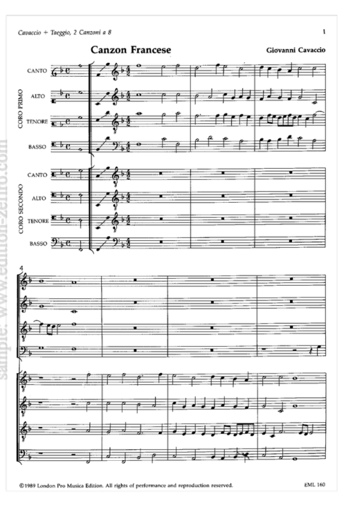 Sample - Canzon Fracese - Giovanni Cavaccio