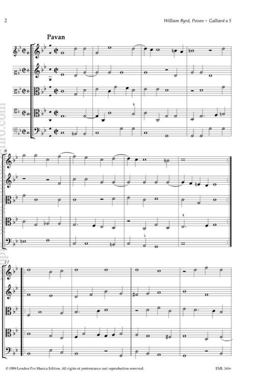 Pavan & Galliard (viols) (includes original 5th part from Kassel) : William Byrd