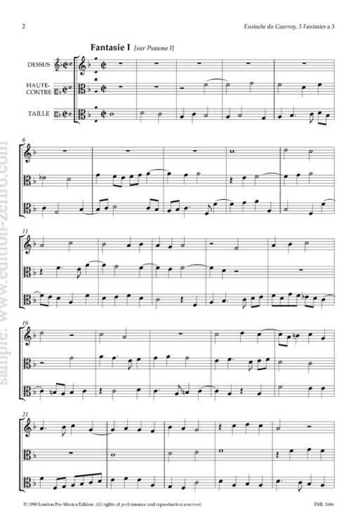 Three Fantasias à3 (viols) : Eustache Du Caurroy.