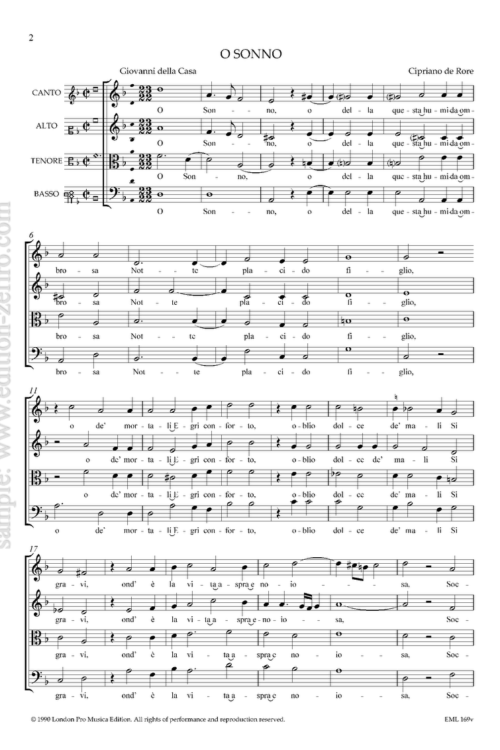 O Sonno (viols) : Cipriano de Rore