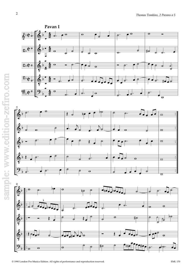 Two Pavans : Thomas Tomkins