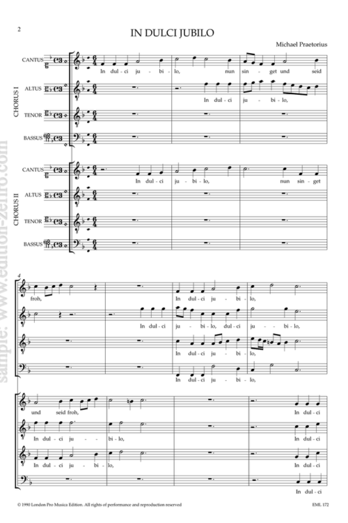 Michael Praetorius - In dulci jubilo à8