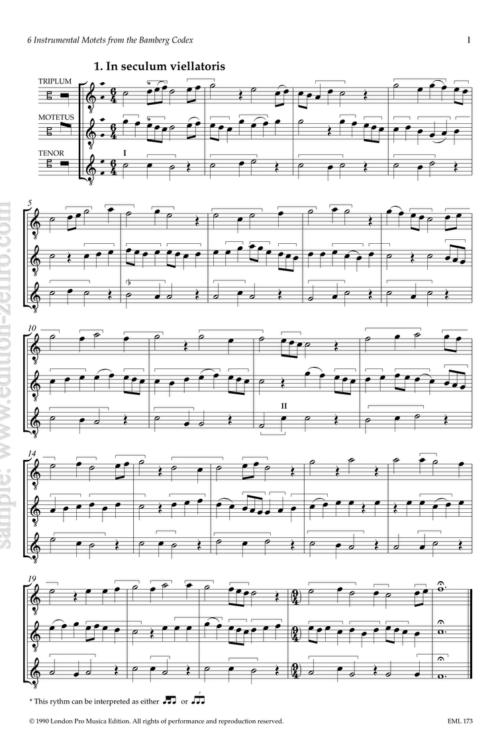 6 Instrumental Motets from the Bamberg Codex