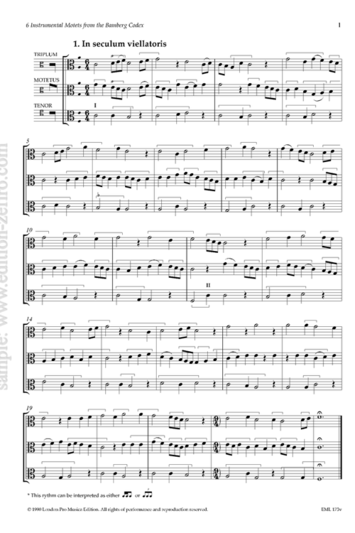 6 Instrumental Motets from the Bamberg Codex  (viols)