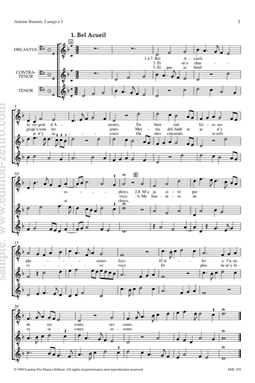Antoine Busnois - Five French Songs