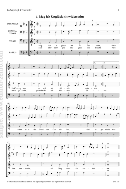 Four Tenorlieder : Ludwig Senfl