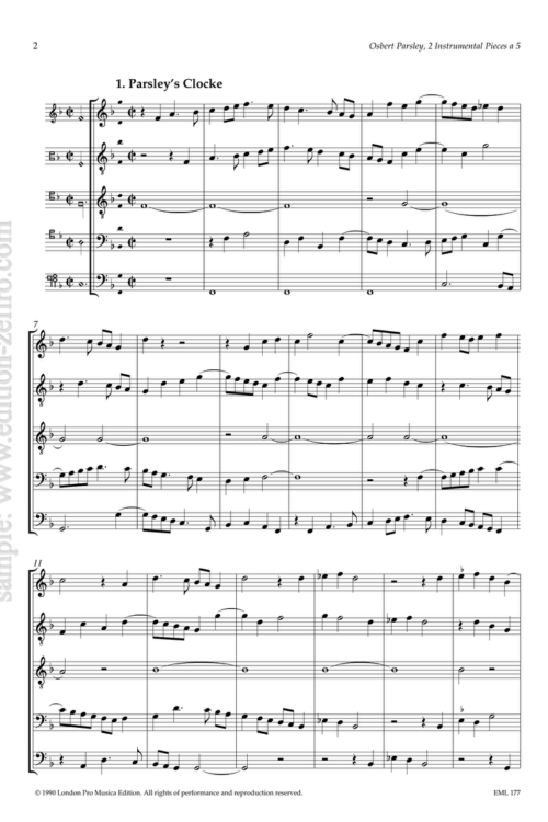 Parsley's Clocke and In nomine : Osbert Parsley