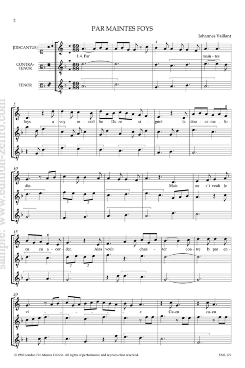 Johannes Vaillant - Par Maintes Foys