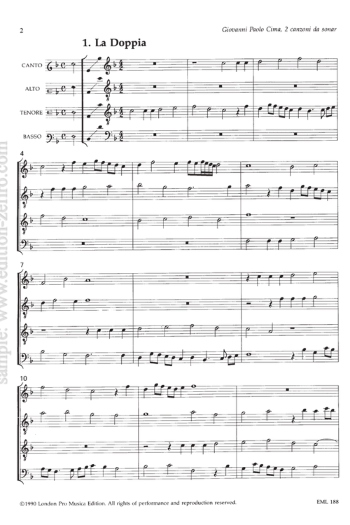 Giovanni Paolo Cima - Two canzoni da sonar