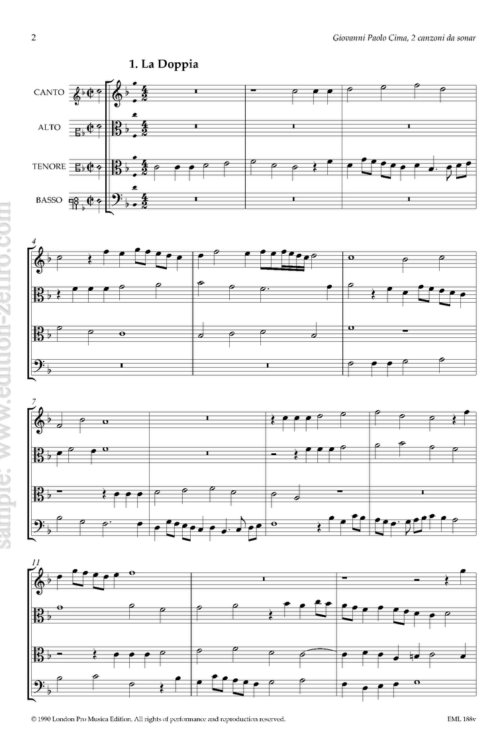 Giovanni Paolo Cima - Two canzoni da sonar (viols)