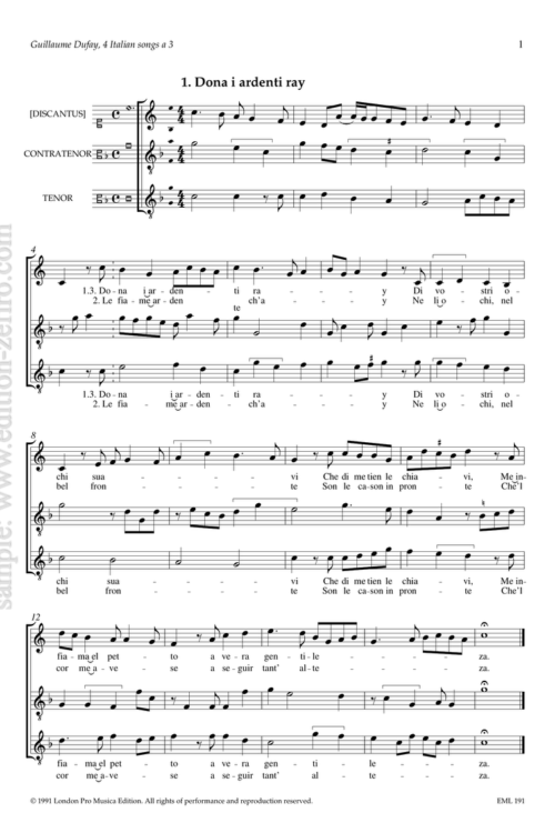Four Italian Songs : Guillaume Dufay