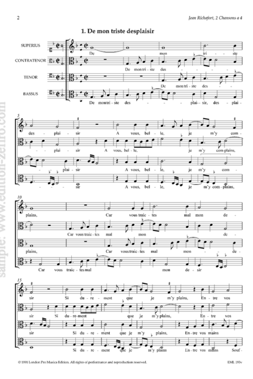 Jean Richafort - Two Chansons à4 (viols)