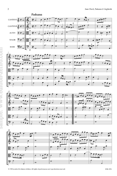 Isaac Posch - Pavan and Galliard à5