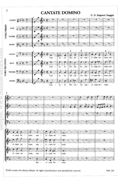 Giovanni Domenico Rognoni Taeggio - Cantate Domino