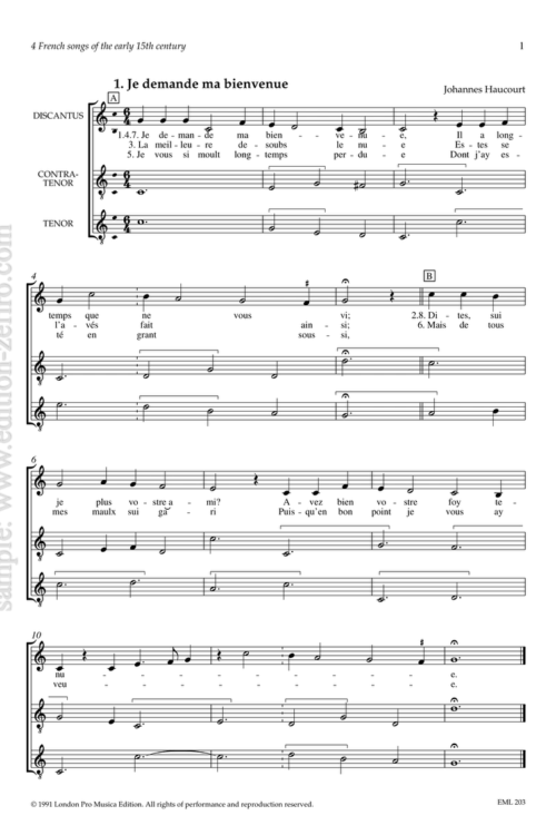 Four French Songs of the early 15th century