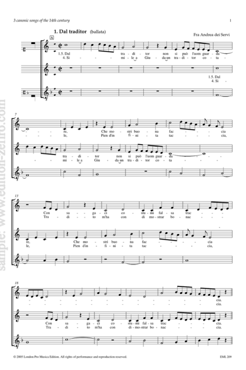 Three Canonic Songs of the 14th century à3