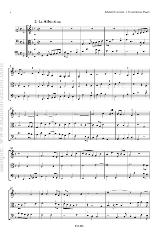 Johannes Ghiselin - Five Instrumental Pieces à3 (viols)