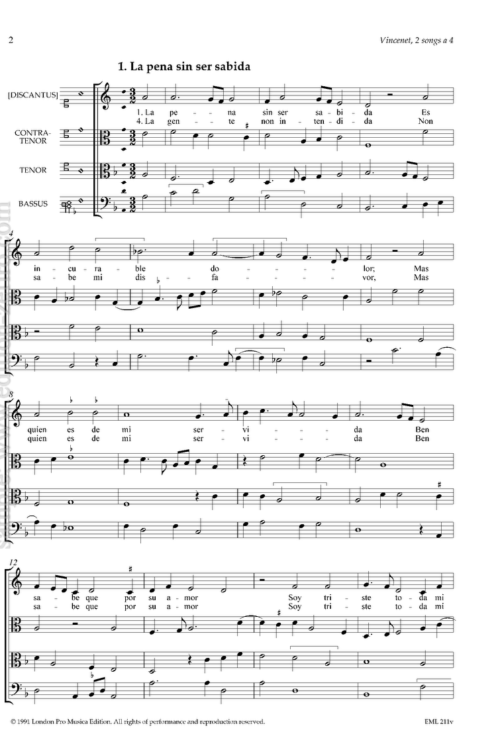 Vincenet - Two Songs à4 (viols)