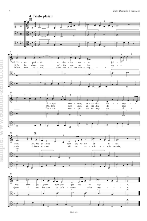 Eight Chansons (viols) : Gilles Binchois