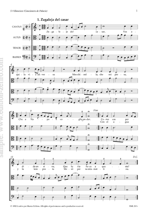 Five Anonymous villancicos à4 (viols)