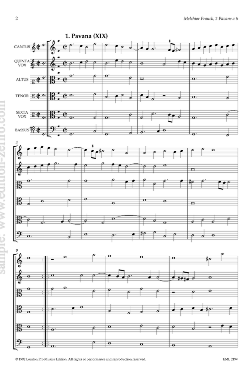 Melchior Franck - Two Pavans à6 (viols)