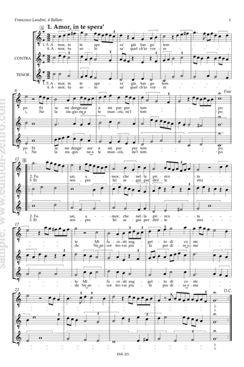 Francesco Landini - Four Ballate à3