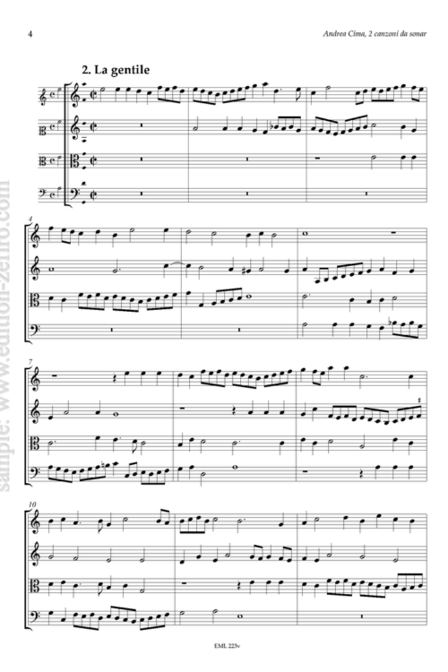 Andrea Cima - Two canzoni da sonar à4 (viols)