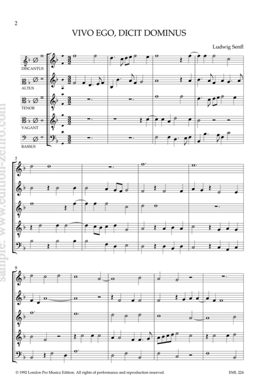 Ludwig Senfl - Vivo ego dicit Dominus à5