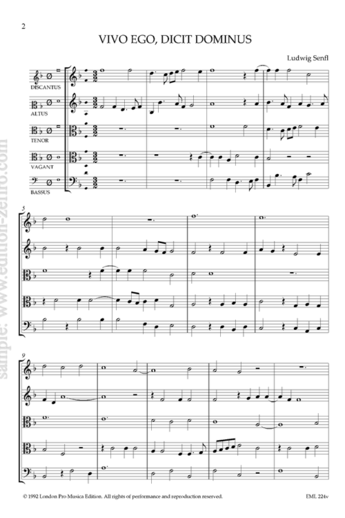 Ludwig Senfl - Vivo ego dicit Dominus à5 (viols)