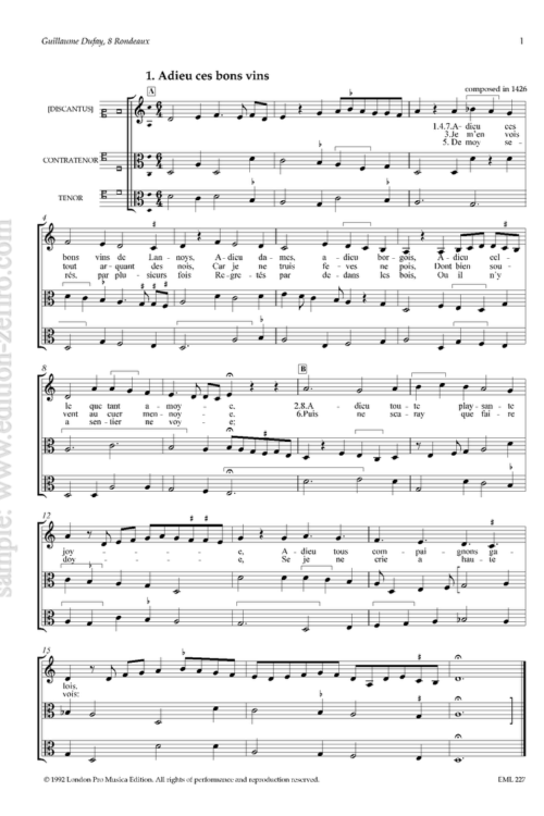 8 Rondeaux (viols) : Guillaume Dufay