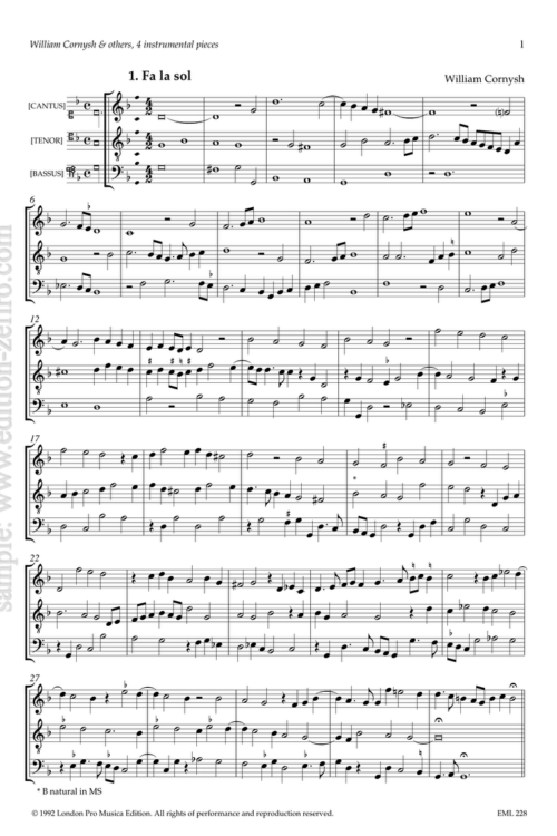 William Cornysh and others - Four Instrumental Pieces à3